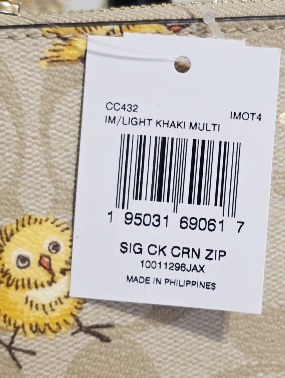 NEW Coach Chicks Wristlet Signature Monogram Card ID holder CC432 Chickens Khaki - Picture 15 of 15